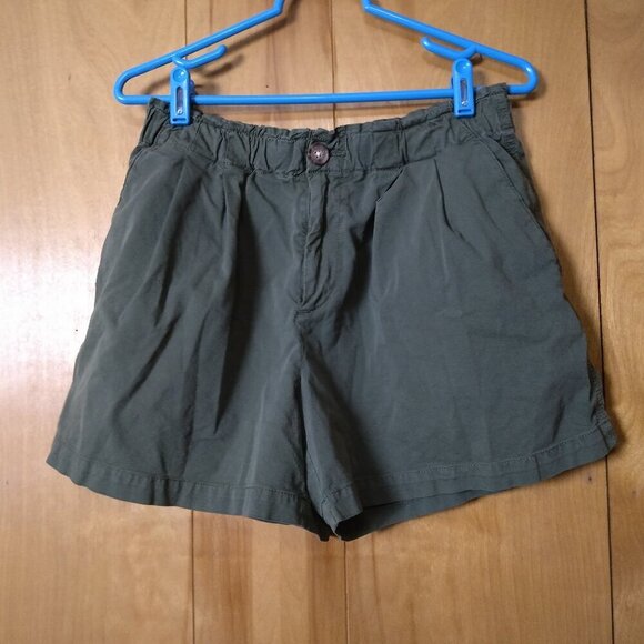 LOFT Women's Size Small Green Elastic Waist Shorts Zip Up Classic Pockets - Picture 1 of 5